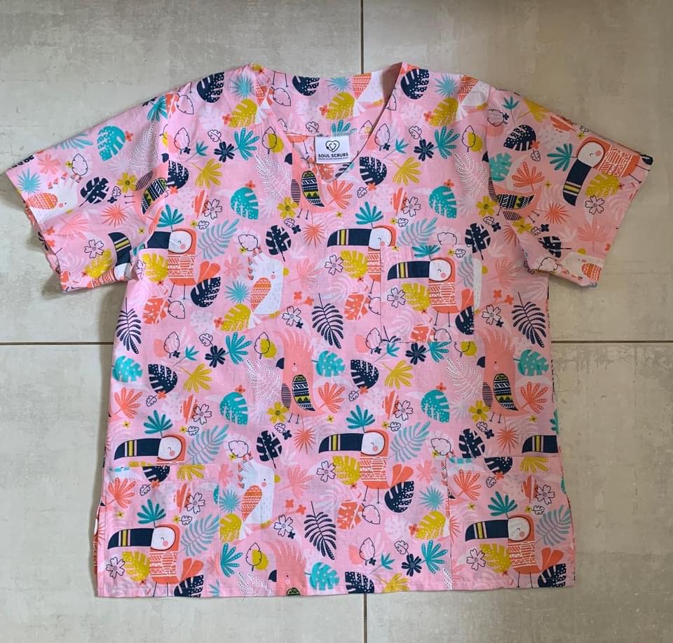PINK COCKATOOS Scrub Top - Image 2