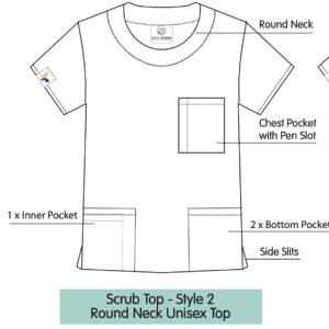 NURTURE Scrub Top STYLE 2 (Unisex Round Neck)