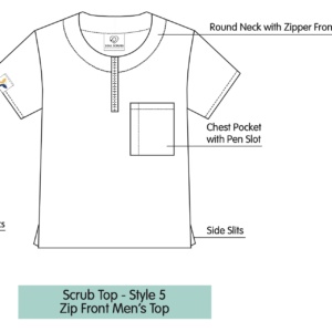 TEAM UNIFORM Scrub Top STYLE 5 (Unisex Zip Neck)