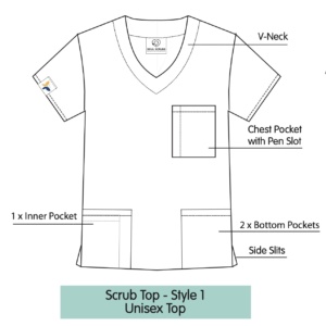 TEAM UNIFORM Scrub Top STYLE 1 (Unisex V-Neck)